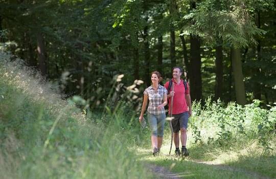 Ein Pärchen des Aktivhotels am Winterberg machen eine Wanderung durch das Sauerland